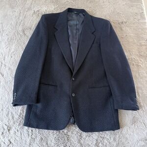 Vtg Monsieur Adolfo Men's Blazer Jacket Tailored USA‎ Tweed Blue Red Size 42/44R